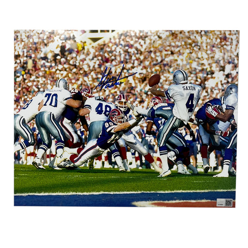 Steve Tasker Blocking Punt Signed 16x20 Photo Signed Photos TSE Buffalo 