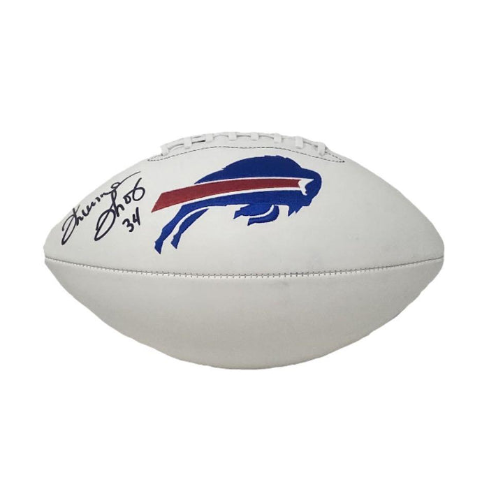 Thurman Thomas Signed Buffalo Bills White Logo Football Signed Footballs TSE Buffalo 