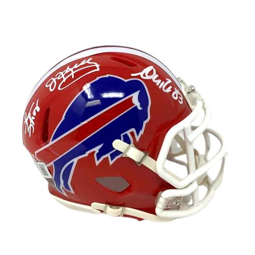 Triplet Signed Buffalo Bills Red TB Speed Mini Helmet Signed Mini Helmets TSE Buffalo 