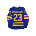 Mattias Samuelsson Signed Sabres Authentic Fanatics Blue Jersey TSE Buffalo 