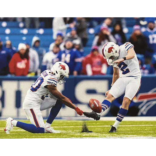 Tyler Bass Just After Kick Unsigned 8x10 Photo Unsigned Photos TSE Buffalo 