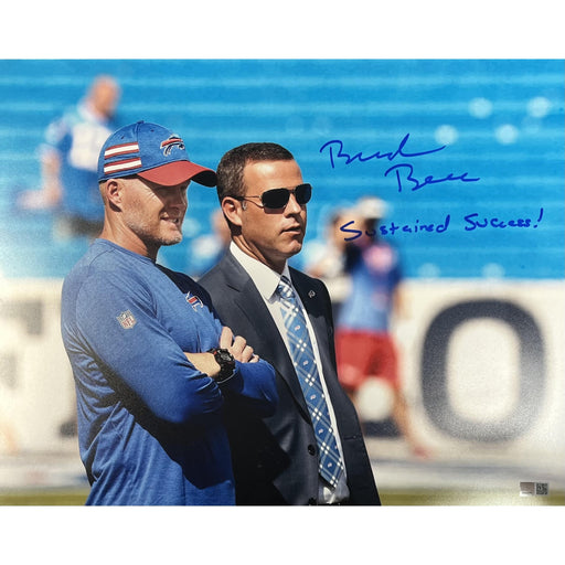 Brandon Beane Signed Talking with McDermott 16x20 Photo with Sustained Success Signed Photos TSE Buffalo 