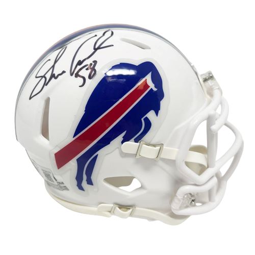 Shane Conlan Signed Buffalo Bills 2021 Speed Mini Helmet Signed Photos TSE Buffalo 