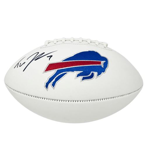 Taron Johnson Signed Buffalo Bills White Logo Football Signed Footballs TSE Buffalo 