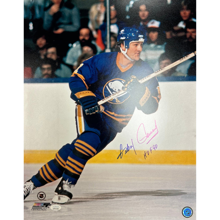 Gilbert Perreault Skating in Blue 16x20 Photo with HOF 90 Signed Photos TSE Buffalo 