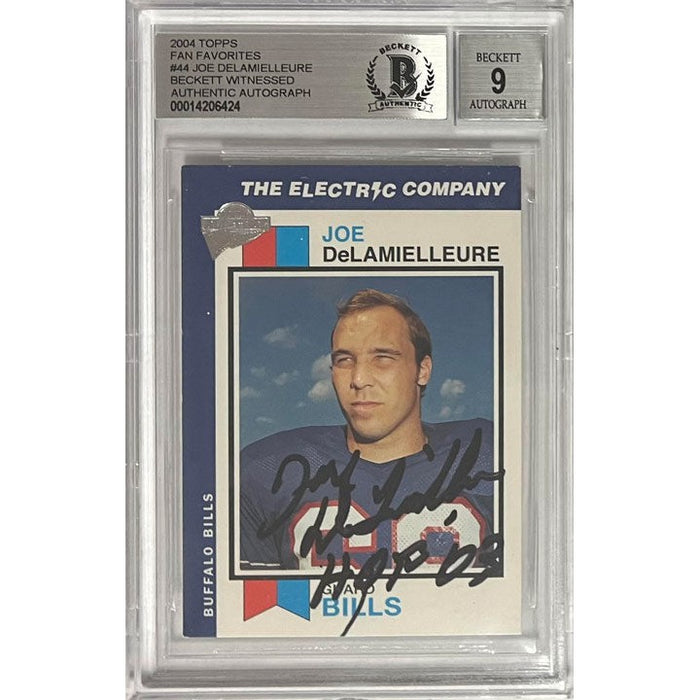 Joe DeLamielleure Buffalo Bills Signed 2004 Topps Fan Favorites Player Card - Mint 9 TSE Buffalo 