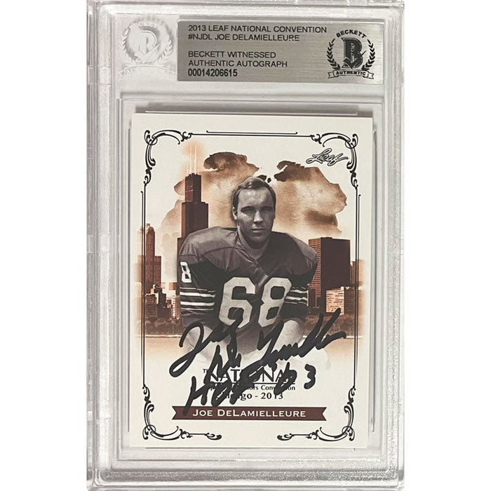 Joe DeLamielleure Buffalo Bills Signed 2013 Leaf National Convention Player Card TSE Buffalo 