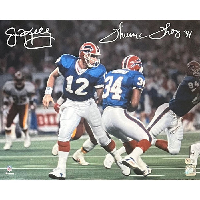 Jim Kelly and Thurman Thomas Dual Signed 16x20 Photo Signed Photos TSE Buffalo 