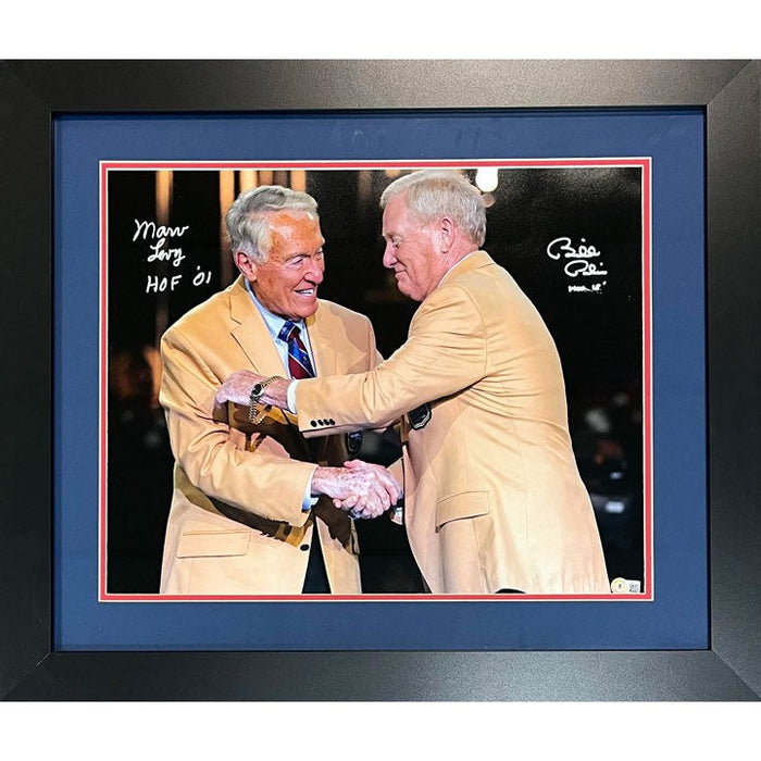 Marv Levy and Bill Polian Shaking Hands Dual Signed 11x14 Photo - Professionally Framed Signed Photos TSE Framed 