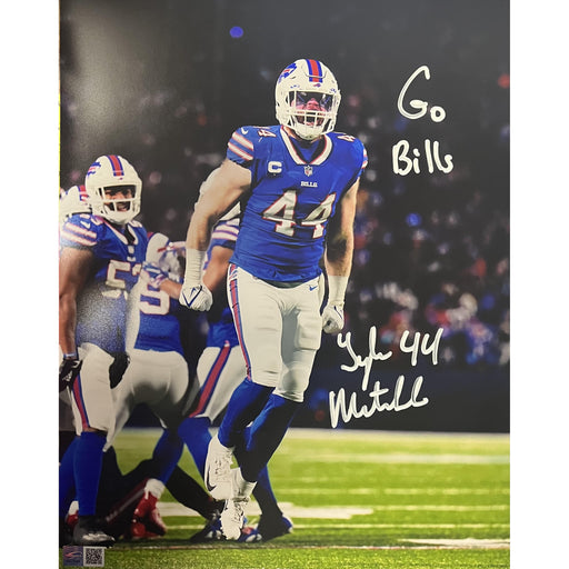 Tyler Matakevich Signed Jumping 11x14 Photo with Go Bills Signed Photos TSE Buffalo 