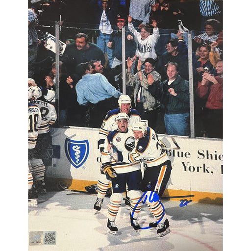 Brian May Signed Buffalo Sabres Celebrating with Teammate 8x10 Photo Signed Photos TSE Buffalo 