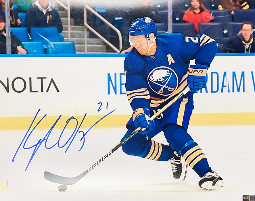 Kyle Okposo Skating with Puck Signed 16x20 Photo Signed Photos TSE Buffalo 