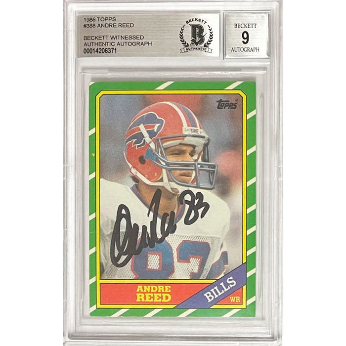 Andre Reed Signed Buffalo Bills 1986 Topps Player Card - 9 Mint TSE Buffalo 