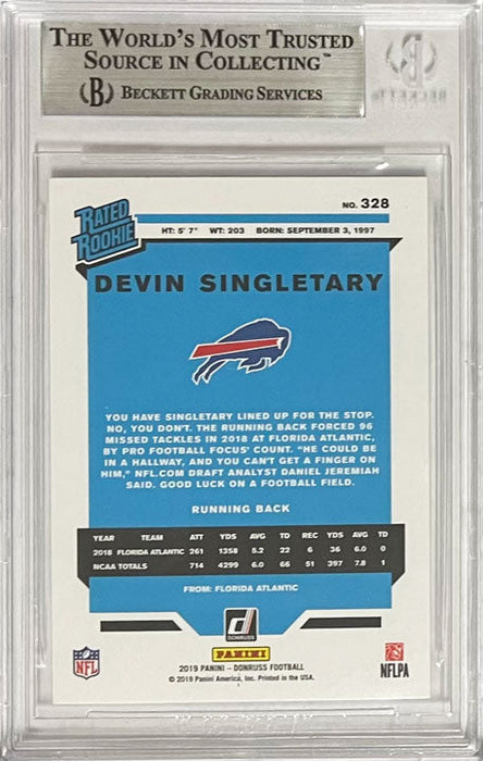 Devin Singletary Buffalo Bills Signed 2019 Donruss Rookie Card TSE Buffalo 