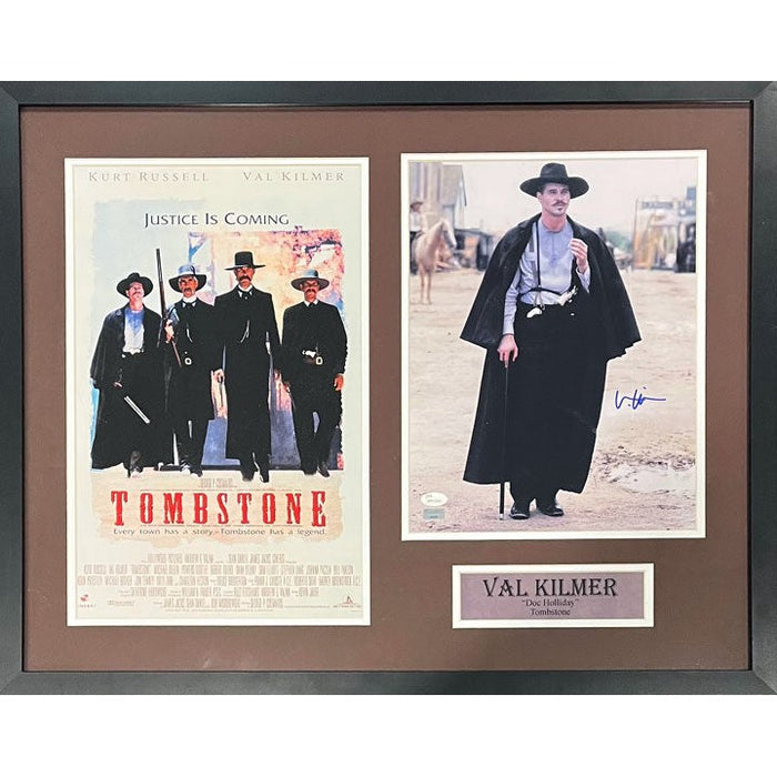 Val Kilmer Signed 11x14 Photo and Tombstone Movie Poster - Professionally Framed Signed Photos TSE Framed 